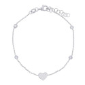 PULS. CORAZON LISO CENTRO 4 CHATONES - PU5592R