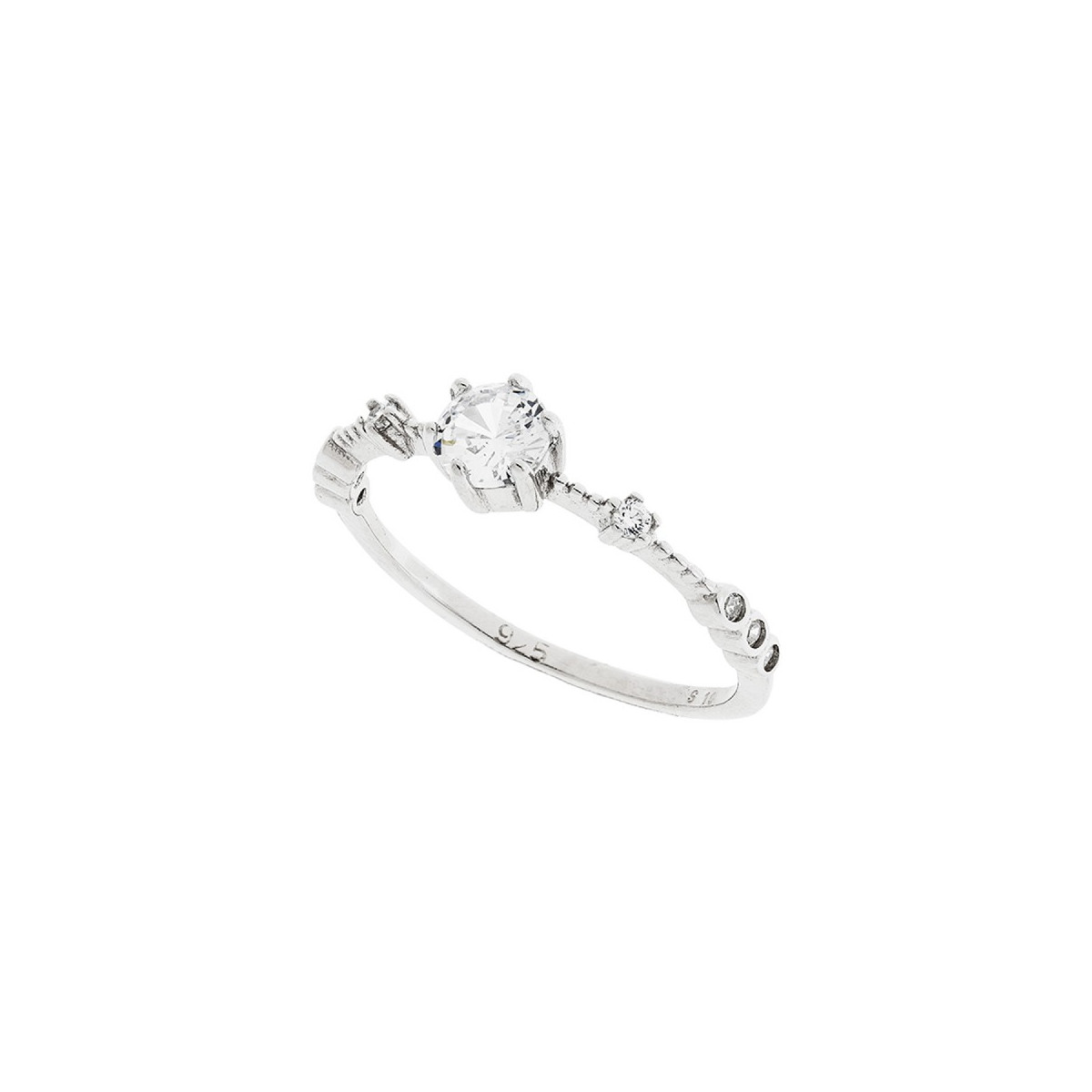 SORTIJA CON CZ CENTRO 6 GARRAS - SO1575R