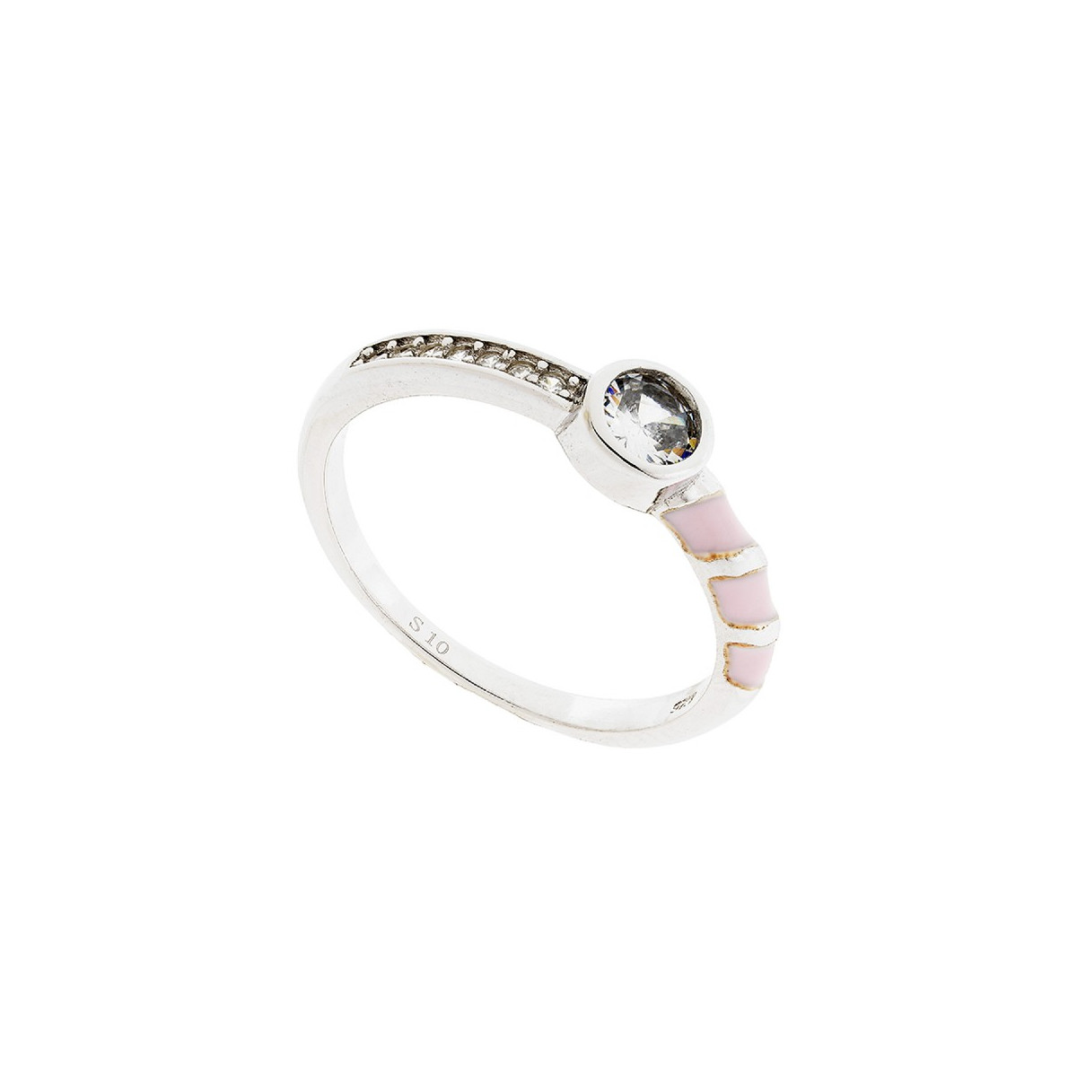 SORTIJA CHATON CZ + ESMALTE - SO1578R/14