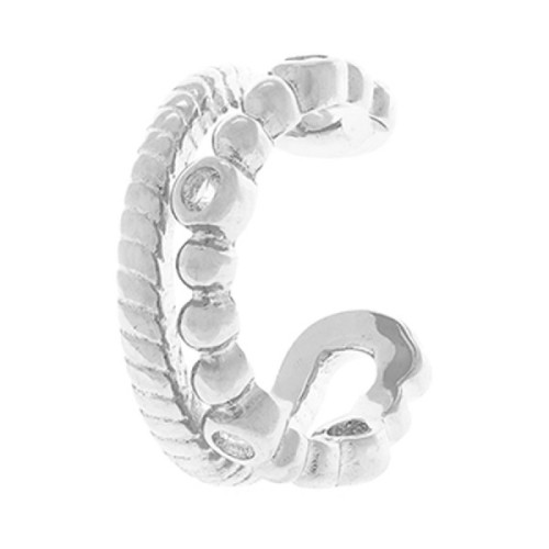 P. EAR CUFF 2 LINEAS LABRADO+ BOLITAS CZ - PE6191R