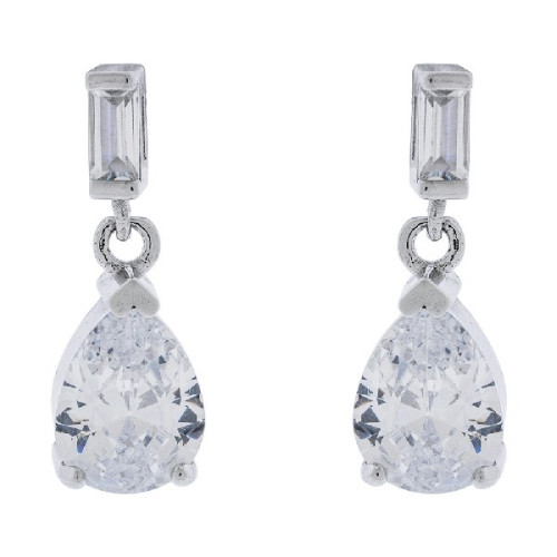 PENDIENTE CZ RECTANGULAR + LAGRIMA  - PE6357R/04