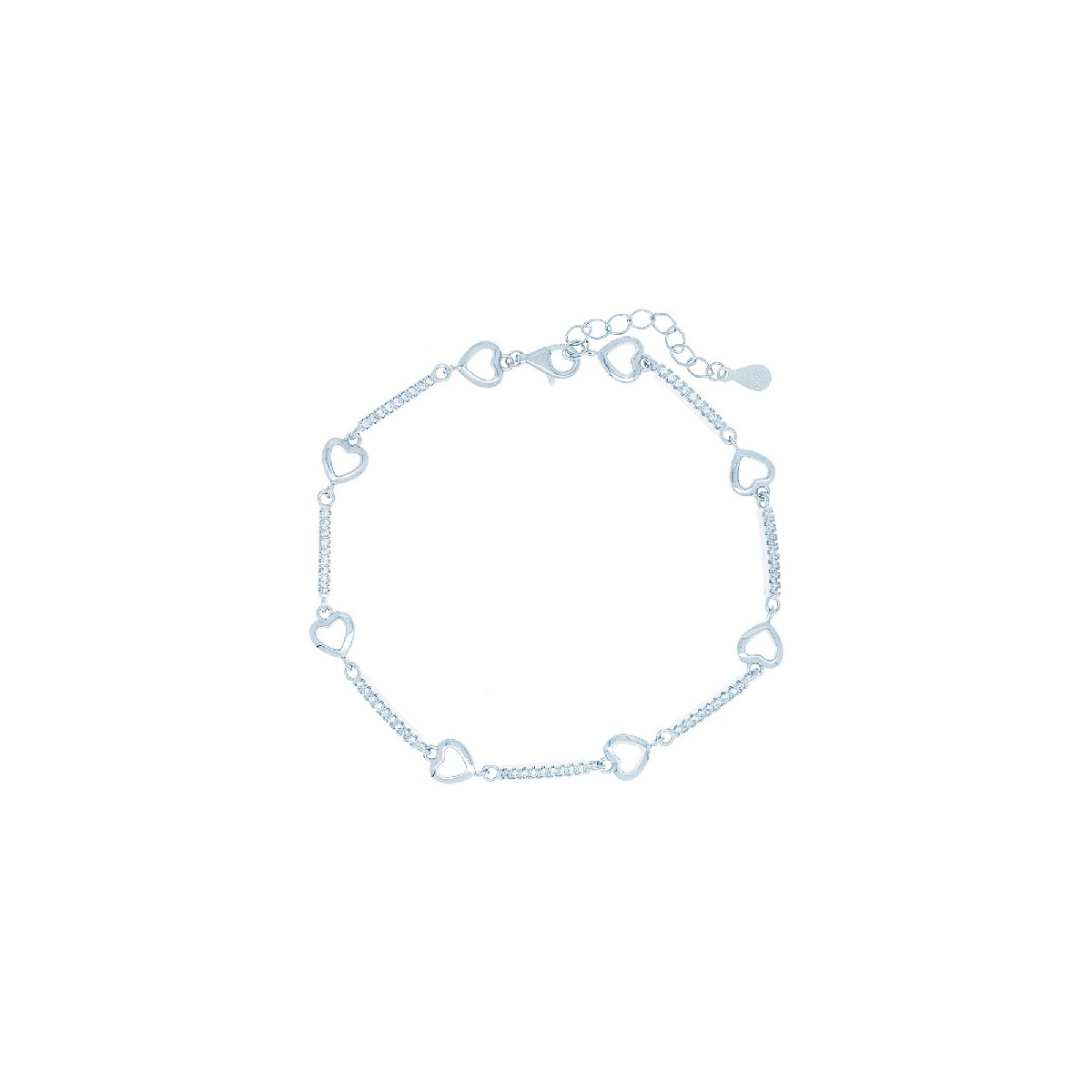 PUL. CORAZONES LISOS + BARRA CZ - PU5612R