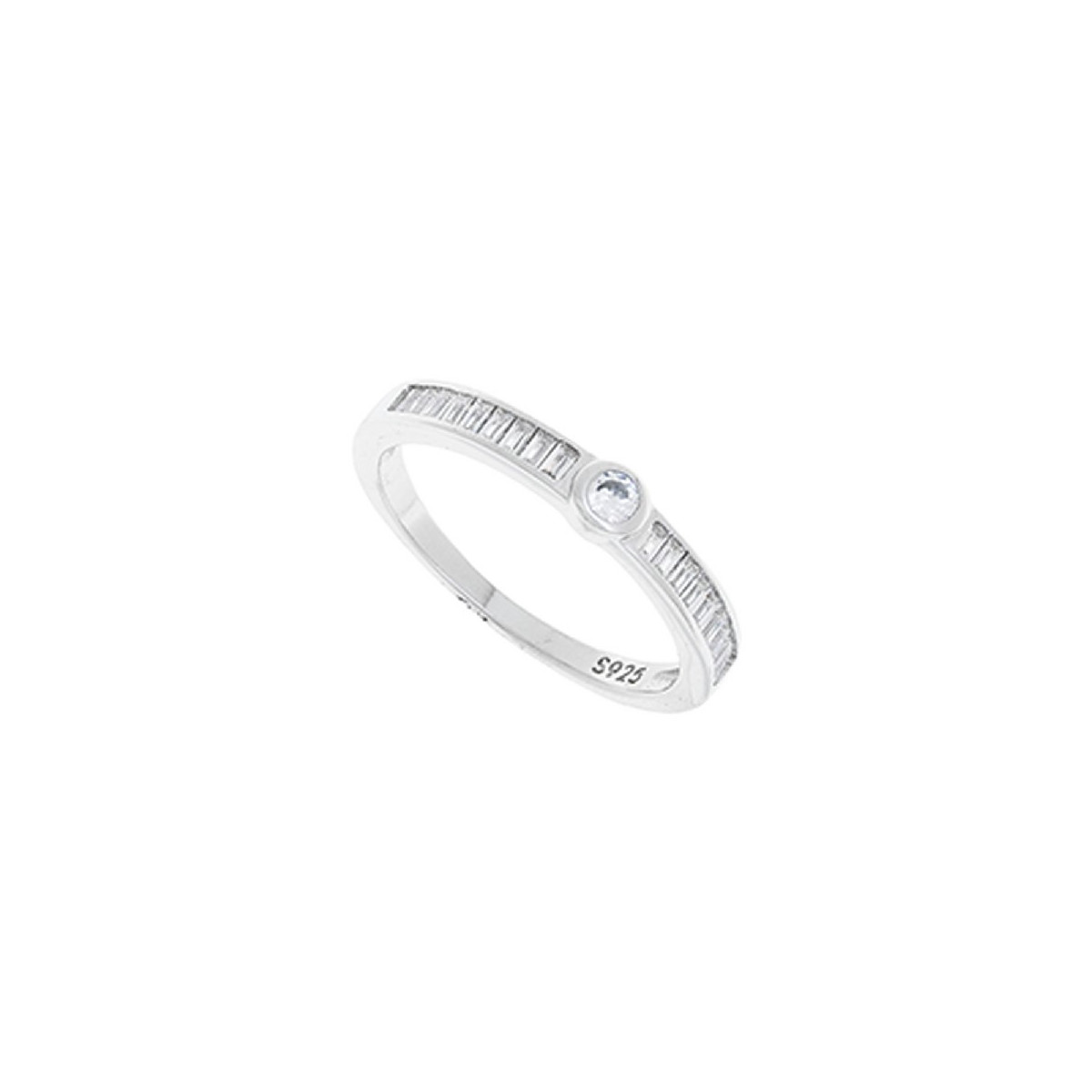 SORTIJA CZ BAGUETTE CENTRO CHATON - SO1586R