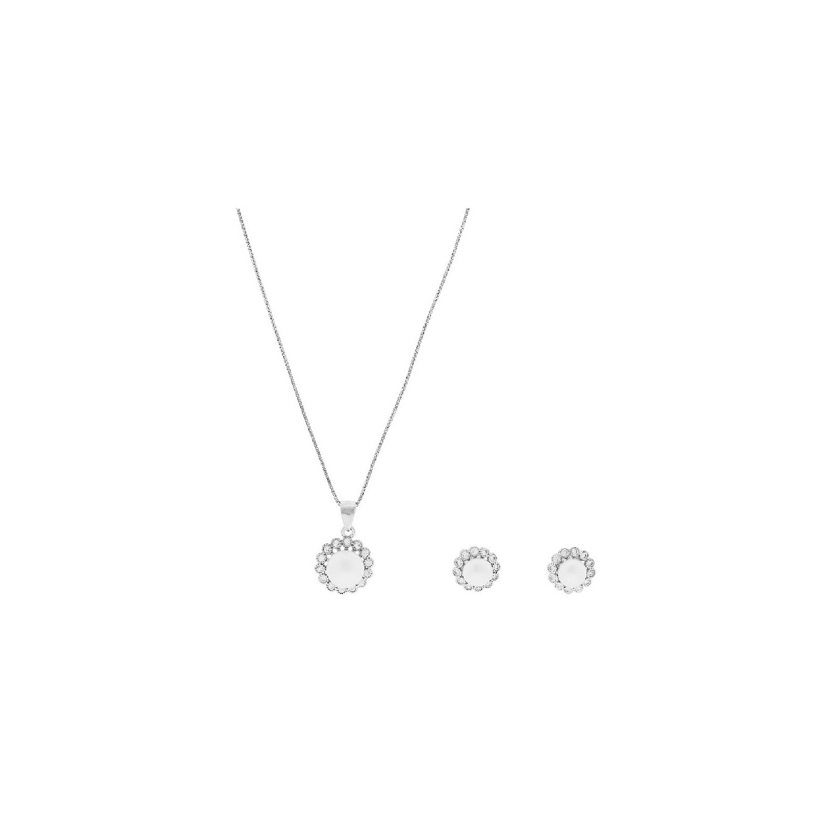 JUEGO PERLA CZ ALREDEDOR - JU3113R