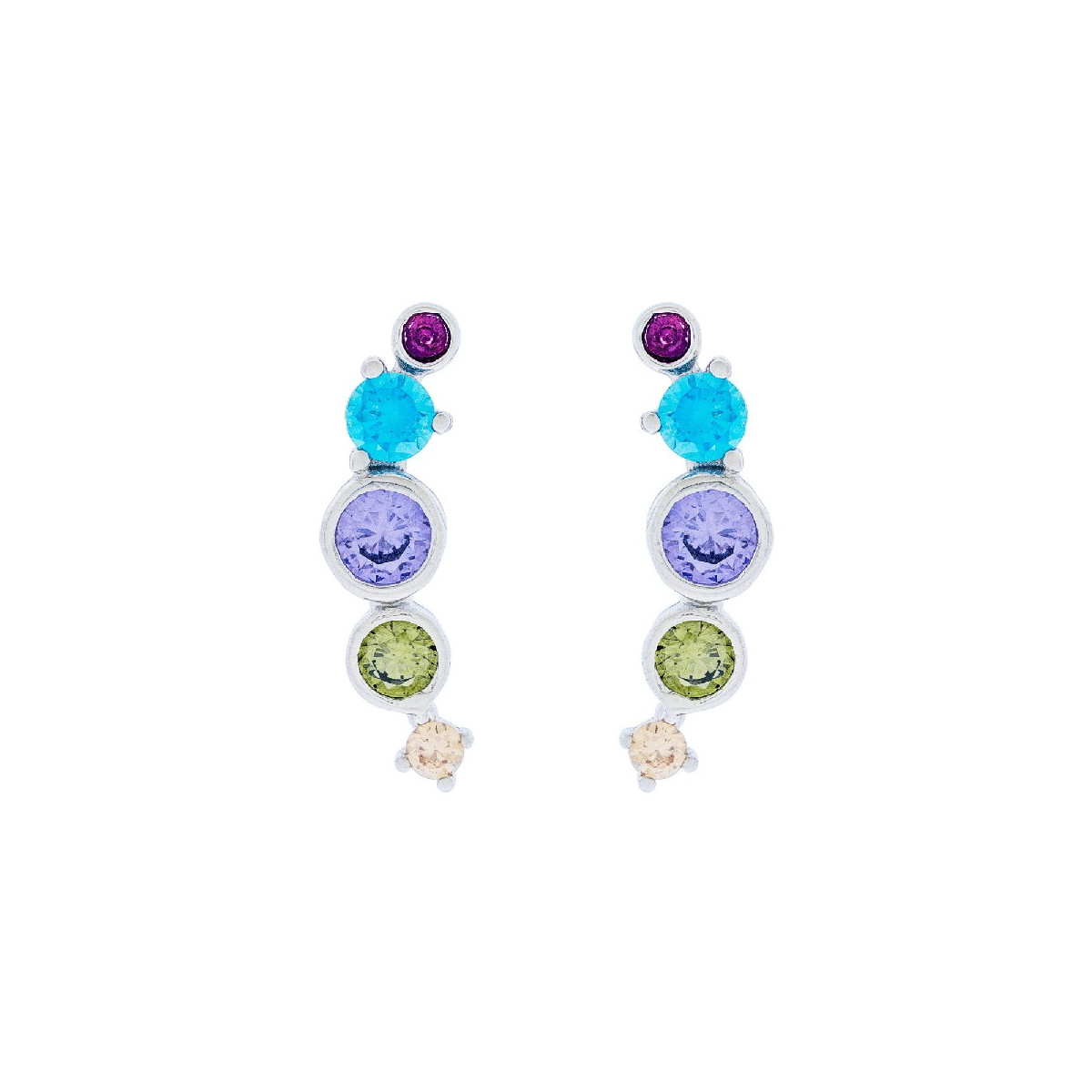 PENDIENTE TREPADOR PRESION CIRCULOS - PE6237R/24