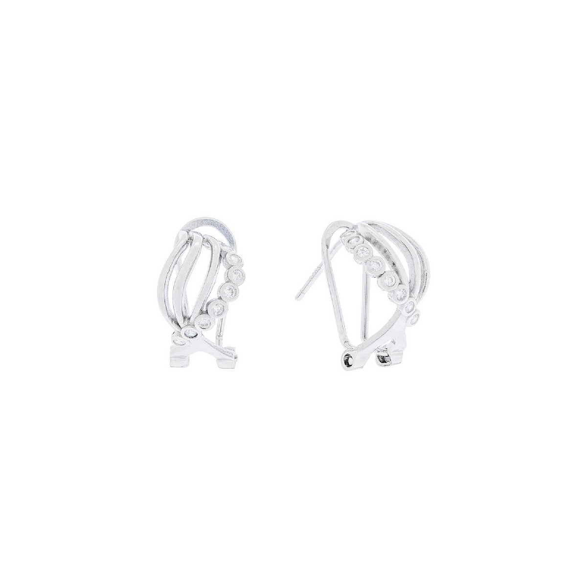 PENDIENTE OMEGA 2 LINEAS LISAS 1 LINEA CZ - PE6243R
