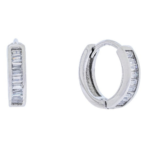 PENDIENTE DE  ARO CON CIRCONITA BAGUETTE 12MM - PE6252R/04