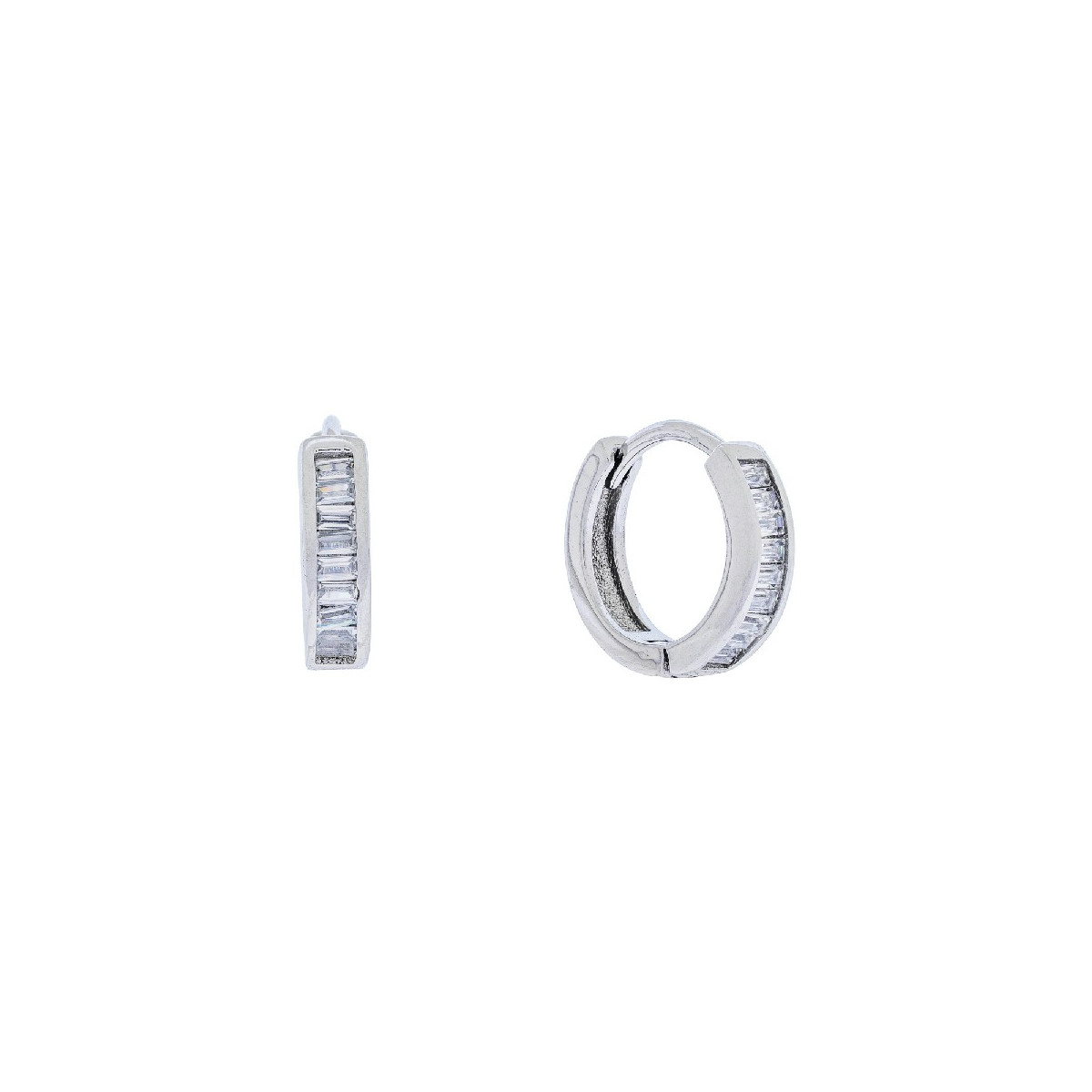 PENDIENTE DE  ARO CON CIRCONITA BAGUETTE 12MM - PE6252R/04