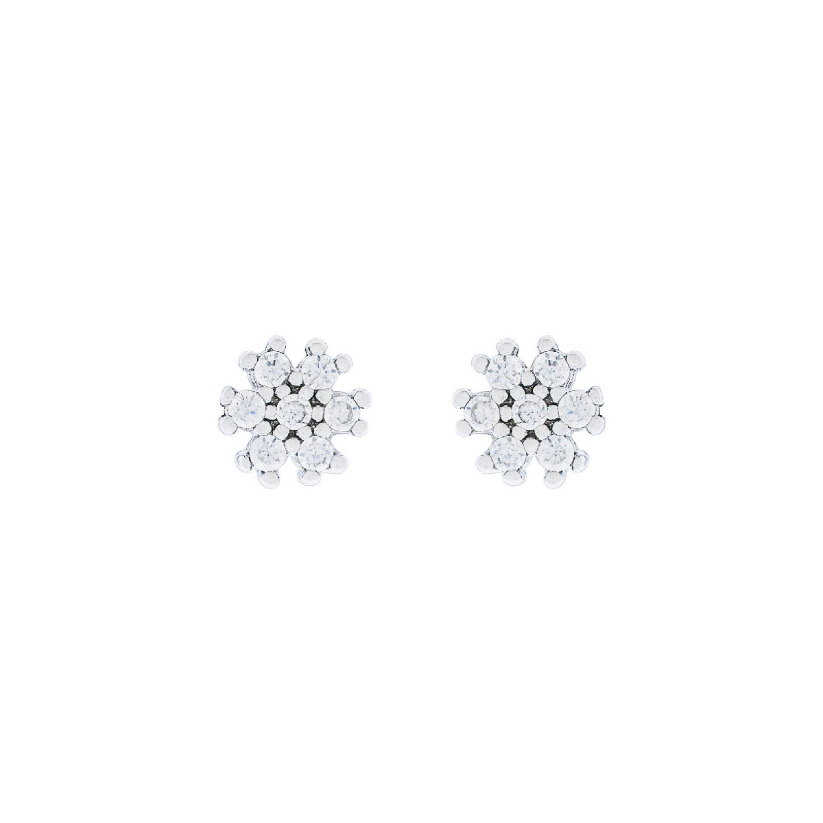 PENDIENTE 6 PETALOS FLOR CIRCONITAS TACO-3UDS - PE6266R