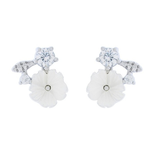 PENDIENTE FLOR NACAR Y CZ GARRAS - PE6275R