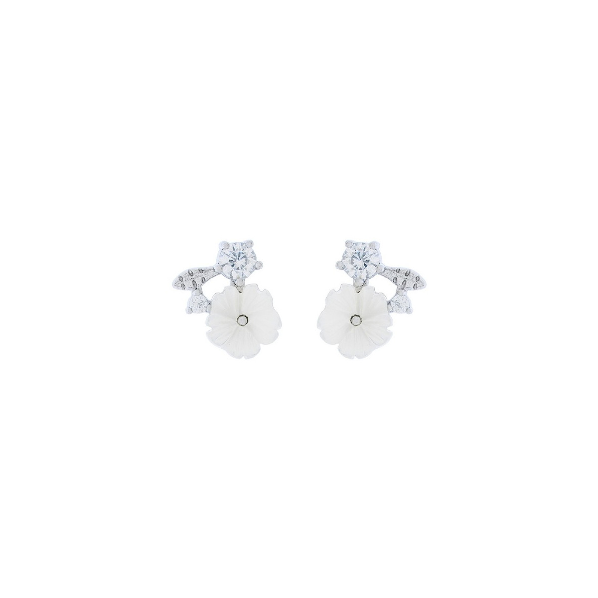 PENDIENTE FLOR NACAR Y CZ GARRAS - PE6275R