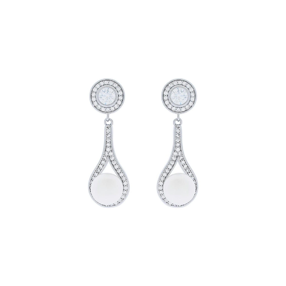 PE. CZ REDONDA LAGRIMA CON PERLA - PE6278R