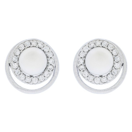 PE. 2 AROS LISO CZ + PERLA CENTRO - PE6284R