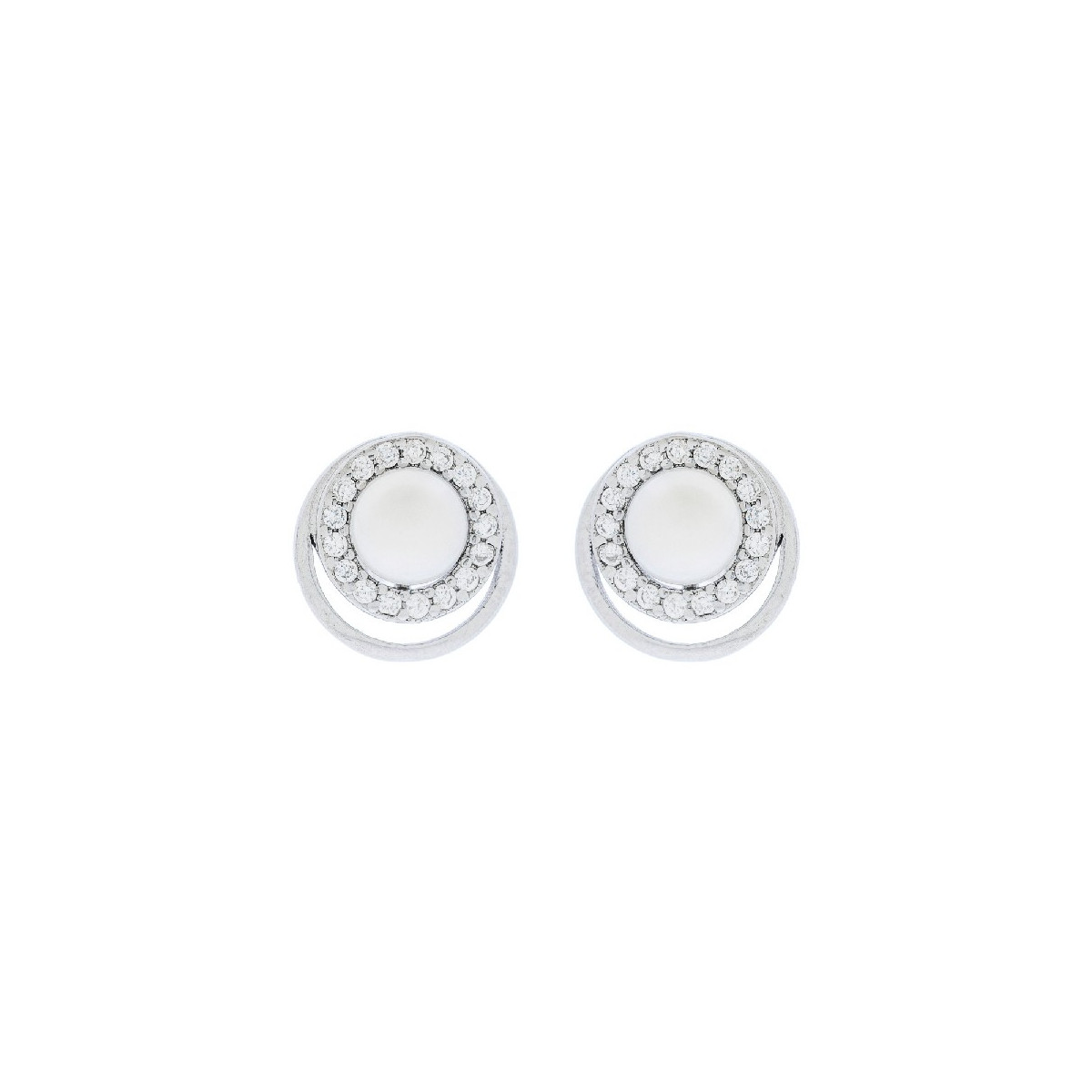 PE. 2 AROS LISO CZ + PERLA CENTRO - PE6284R
