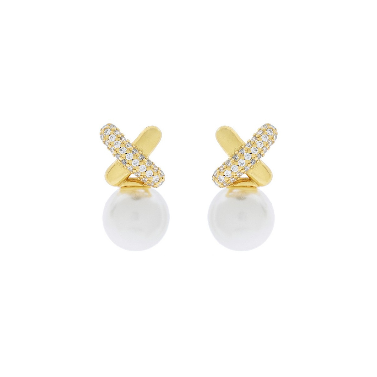 PEND. CRUZ LISA + CZ CON PERLA - PE6305CH