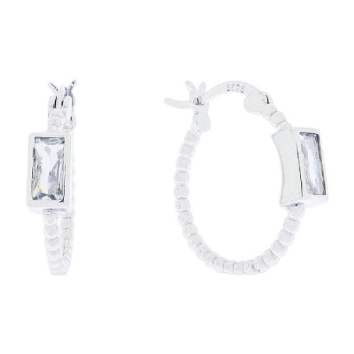 PE. ARO BOLITAS 18MM C/ CZ RECTANGULAR - PE6309R
