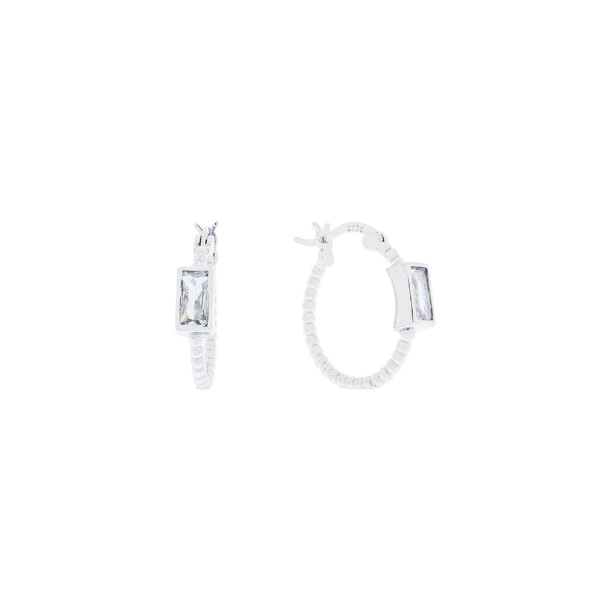 PE. ARO BOLITAS 18MM C/ CZ RECTANGULAR - PE6309R