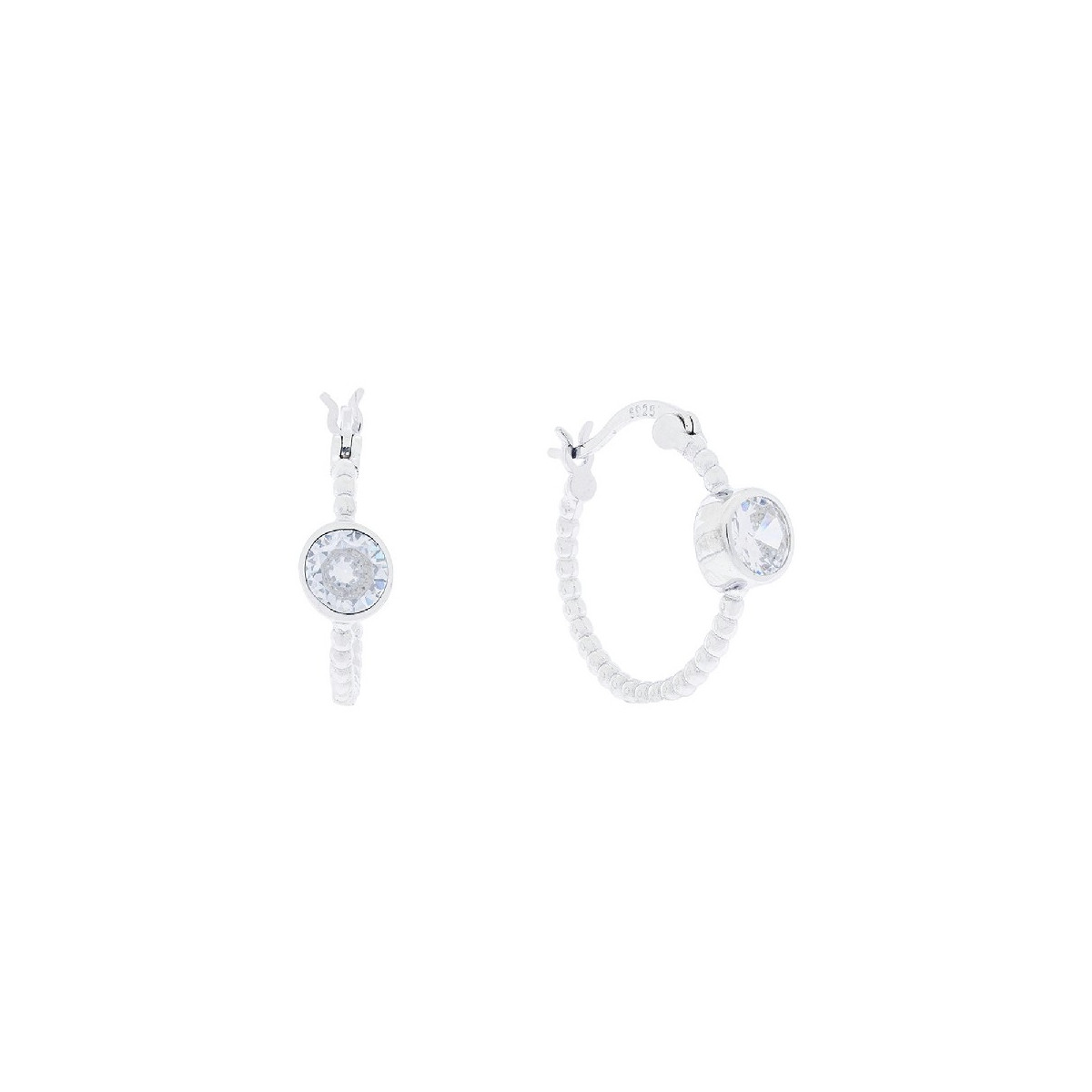 PE. ARO BOLITAS 18MM C/ CZ REDONDA - PE6310R