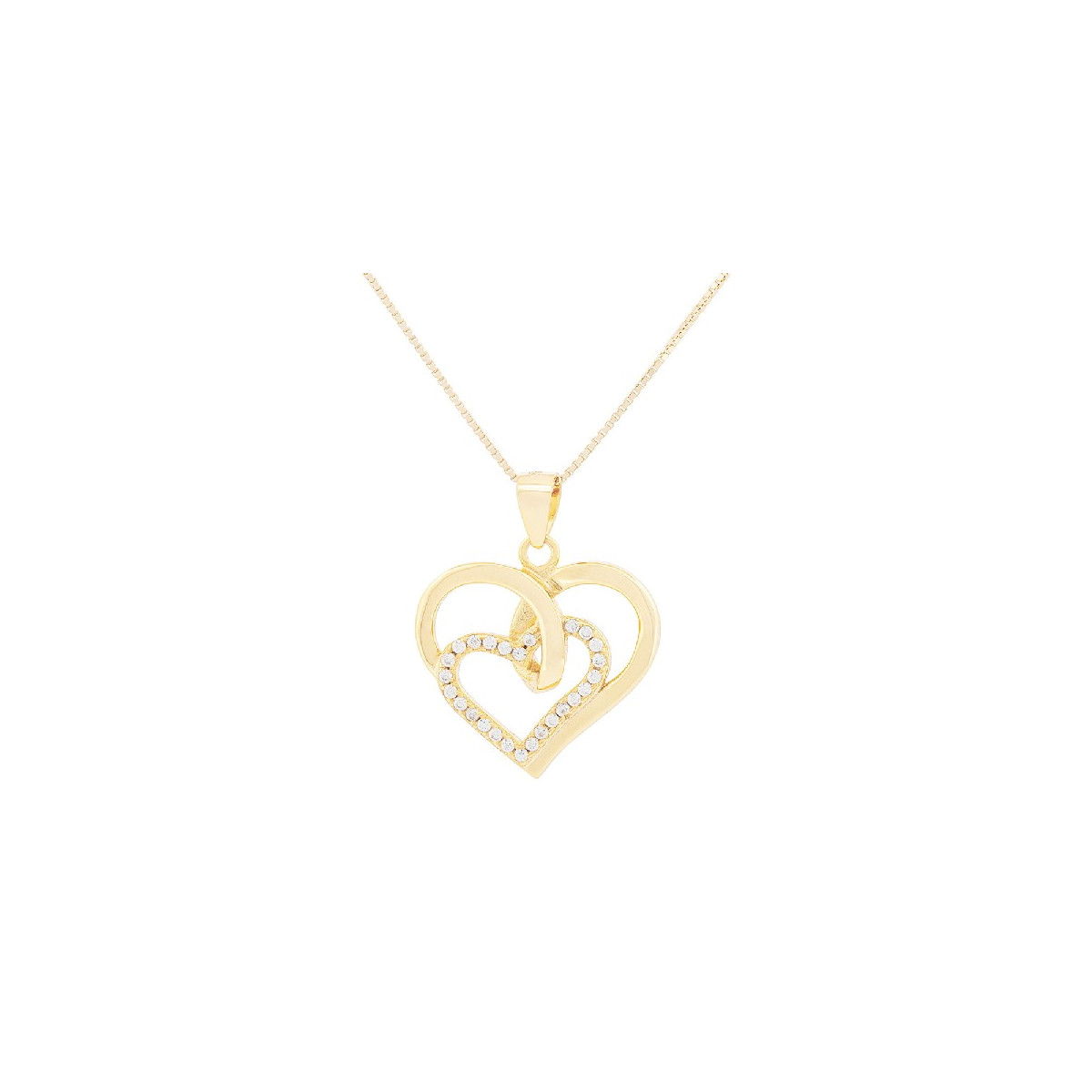 COLG. SILUETA CORAZON LISO CENTRO CZ - CO2949CH