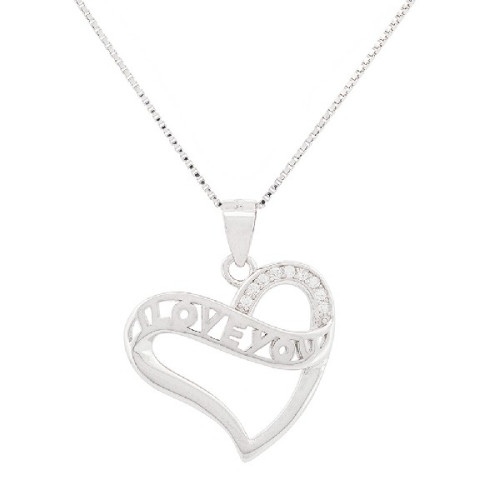 COLG. SILUETA CORAZON CZ LOVE YOU - CO2950R
