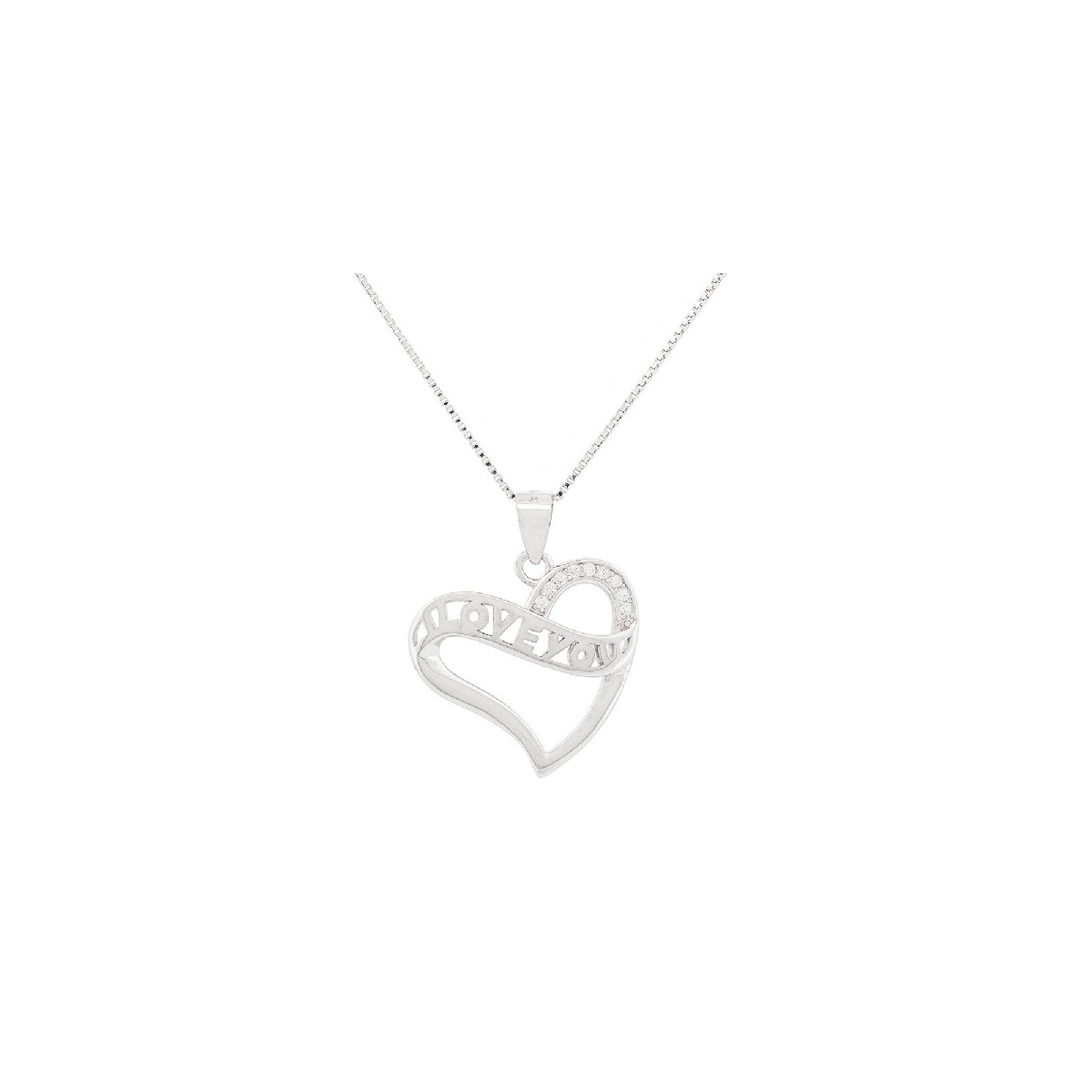 COLG. SILUETA CORAZON CZ LOVE YOU - CO2950R