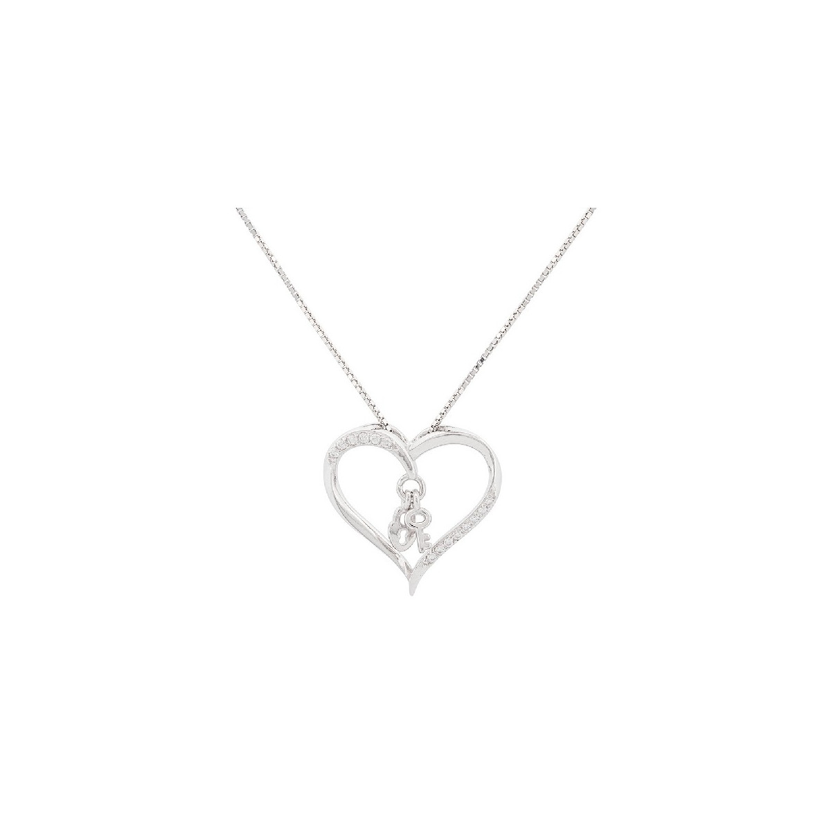 COLG. CORAZON CZ DENTRO CANDADO LLAVE - CO2953R