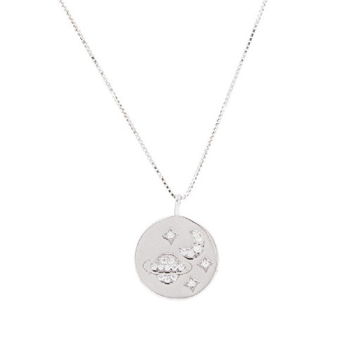 COLG. PLANETA LUNA ESTRELLA CZ + CADENA - CO2906R