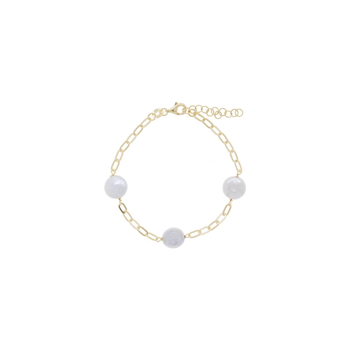 P. 3 PERLAS PLANAS EN LINEA CADENA RECT - PU5556CH