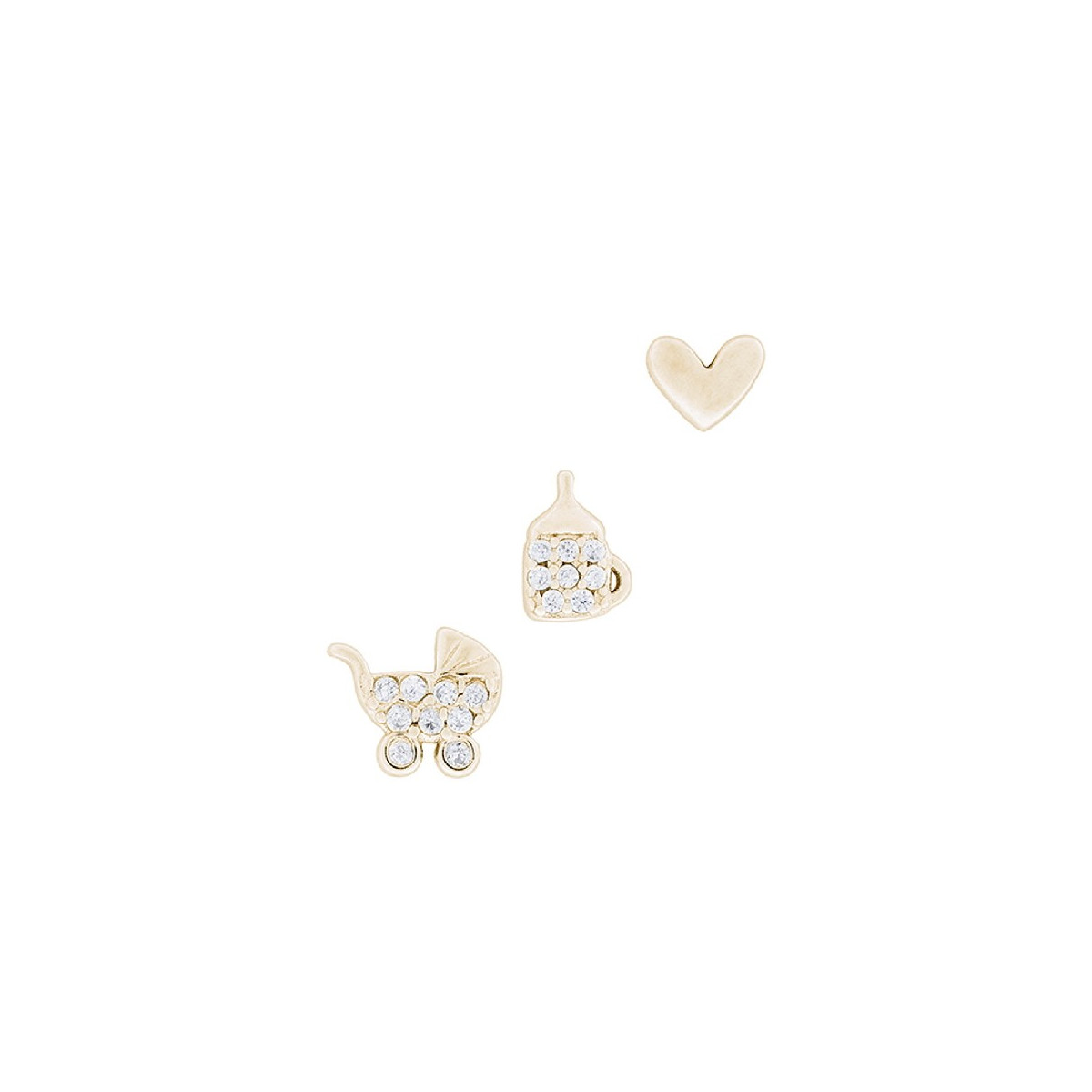 PE. SET-3UDS CARRO BIBERON CORAZON LISO - PE6143CH
