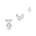 PE. SET 3UDS  OSITO, CORAZON CZ + CZ  - PE6327R