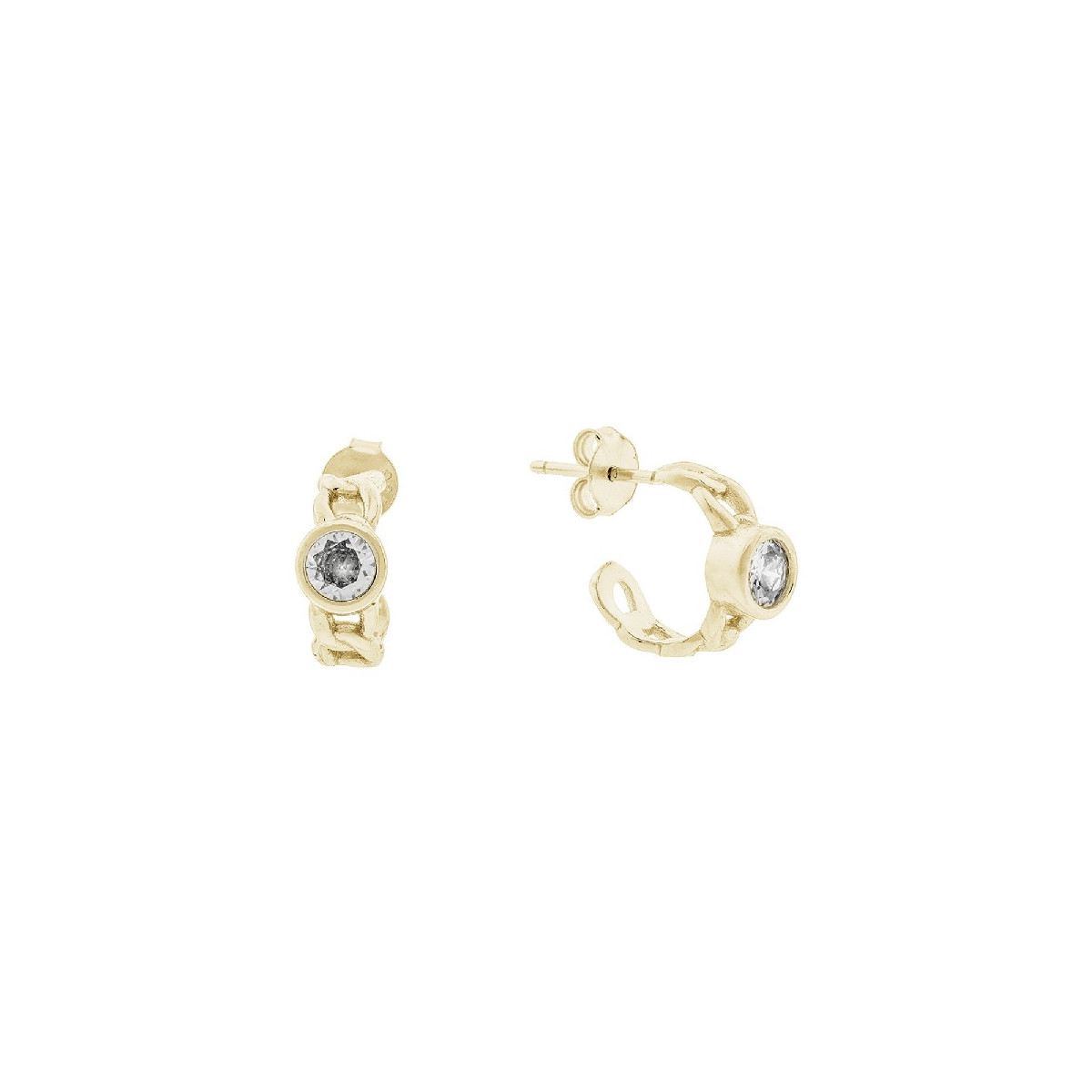 ARO PRESION ESLABON BARBADO CZ 5 MM  - PE6368CH