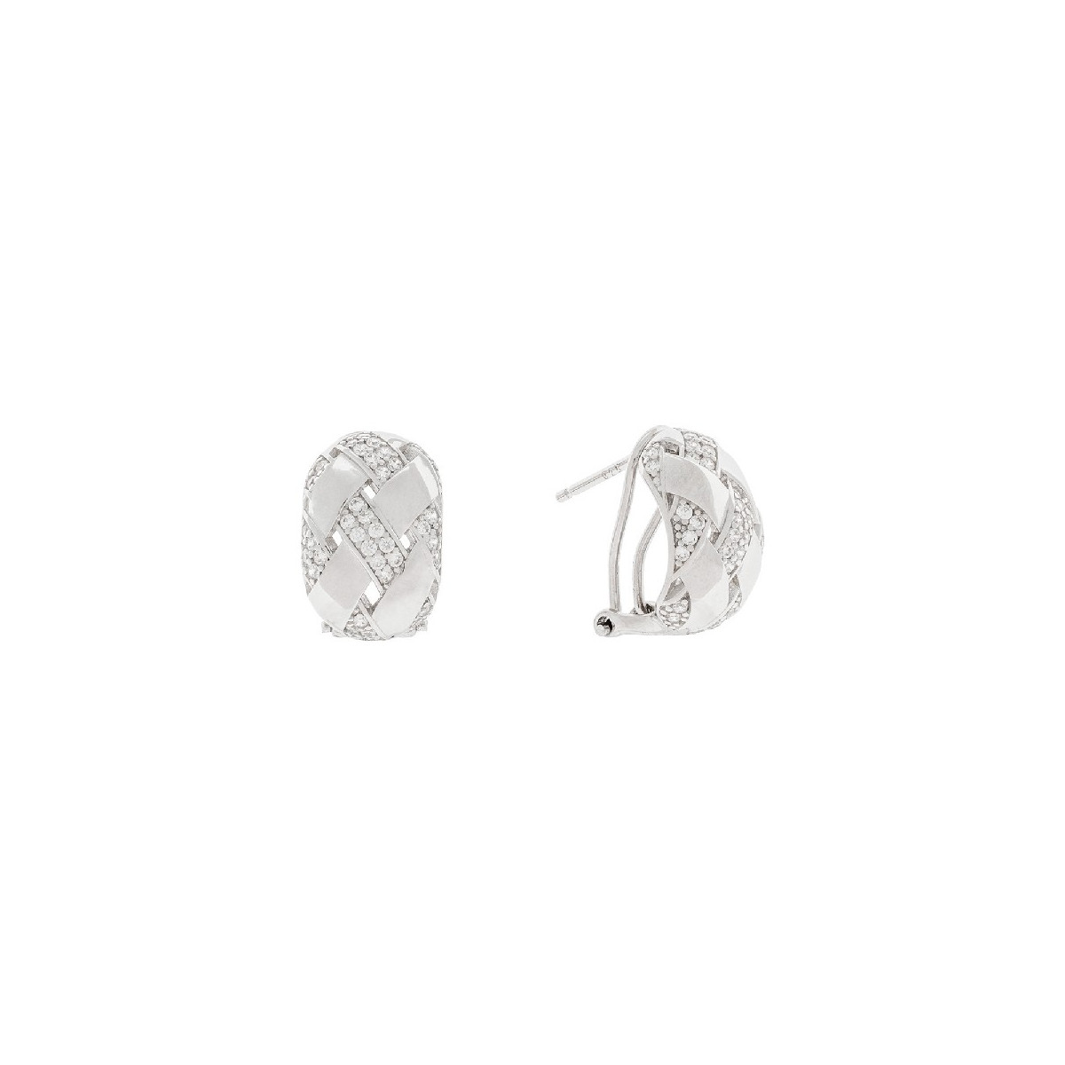PEND. OMEGA ENTRELAZADO LISO + CZ - PE6377R