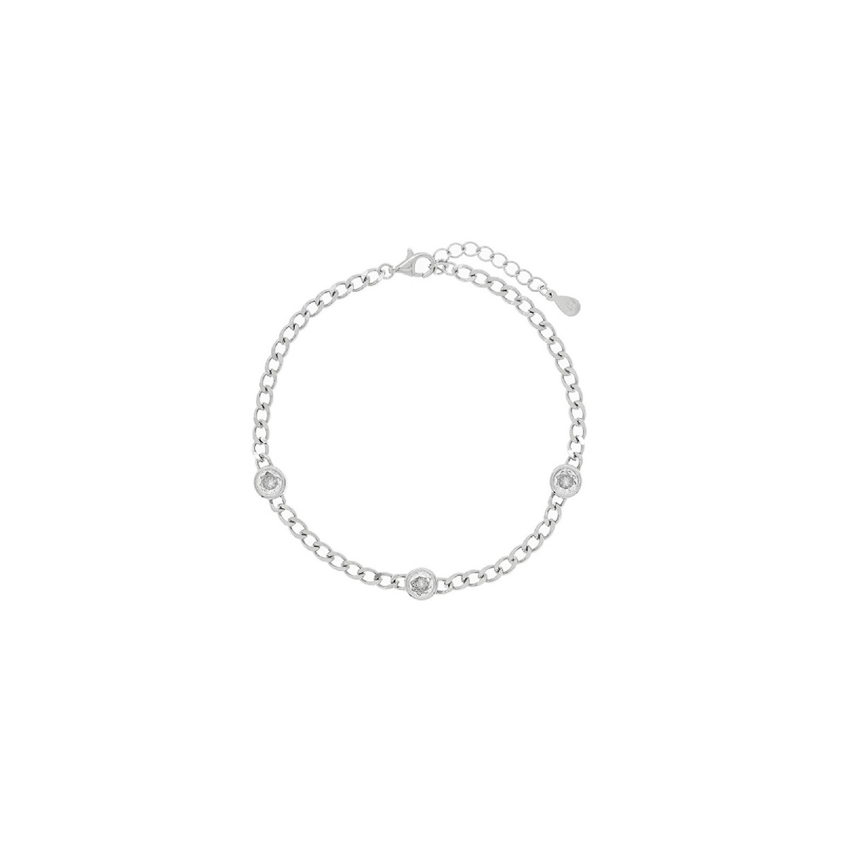 PUL. ESLABON BARBADO + 3 CHATON CZ 5MM - PU5622R/04