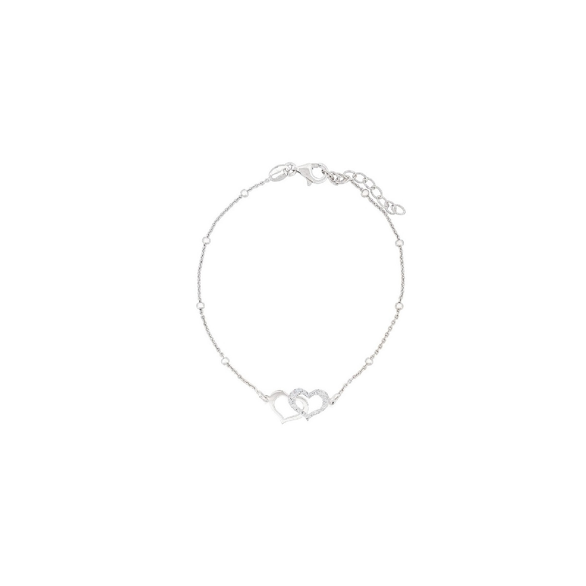PUL. CADENA BOLITAS 2 CORAZONES GLITTER - PU5648R