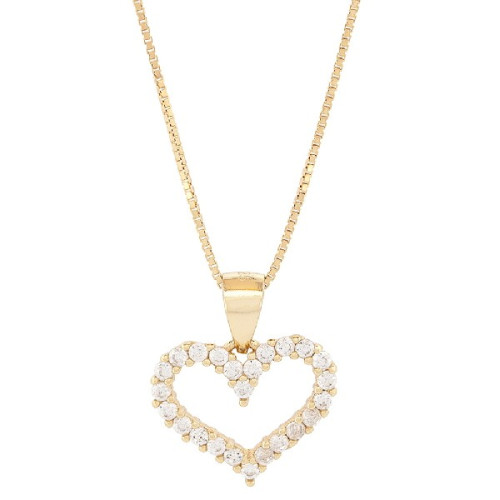 COLG. SILUETA CORAZON CZ + CADENA  - CO2955CH
