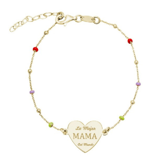 P.CAD.BOLAS ESMALTE CORAZON LA MEJOR MAMA - PU5291CH/24