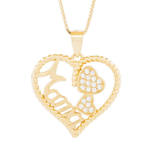 COLG. CORAZON + MAMA + 2 CORAZONES CZ - CO2961CH