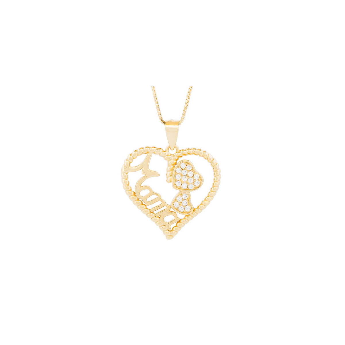 COLG. CORAZON + MAMA + 2 CORAZONES CZ - CO2961CH