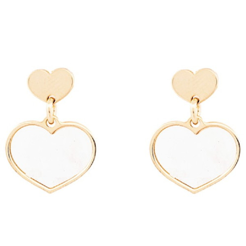 PEND. DOBLE CORAZON LISO Y NACAR - PE6418CH