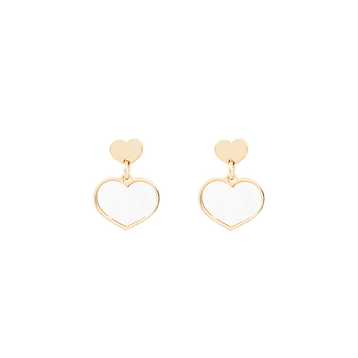 PEND. DOBLE CORAZON LISO Y NACAR - PE6418CH