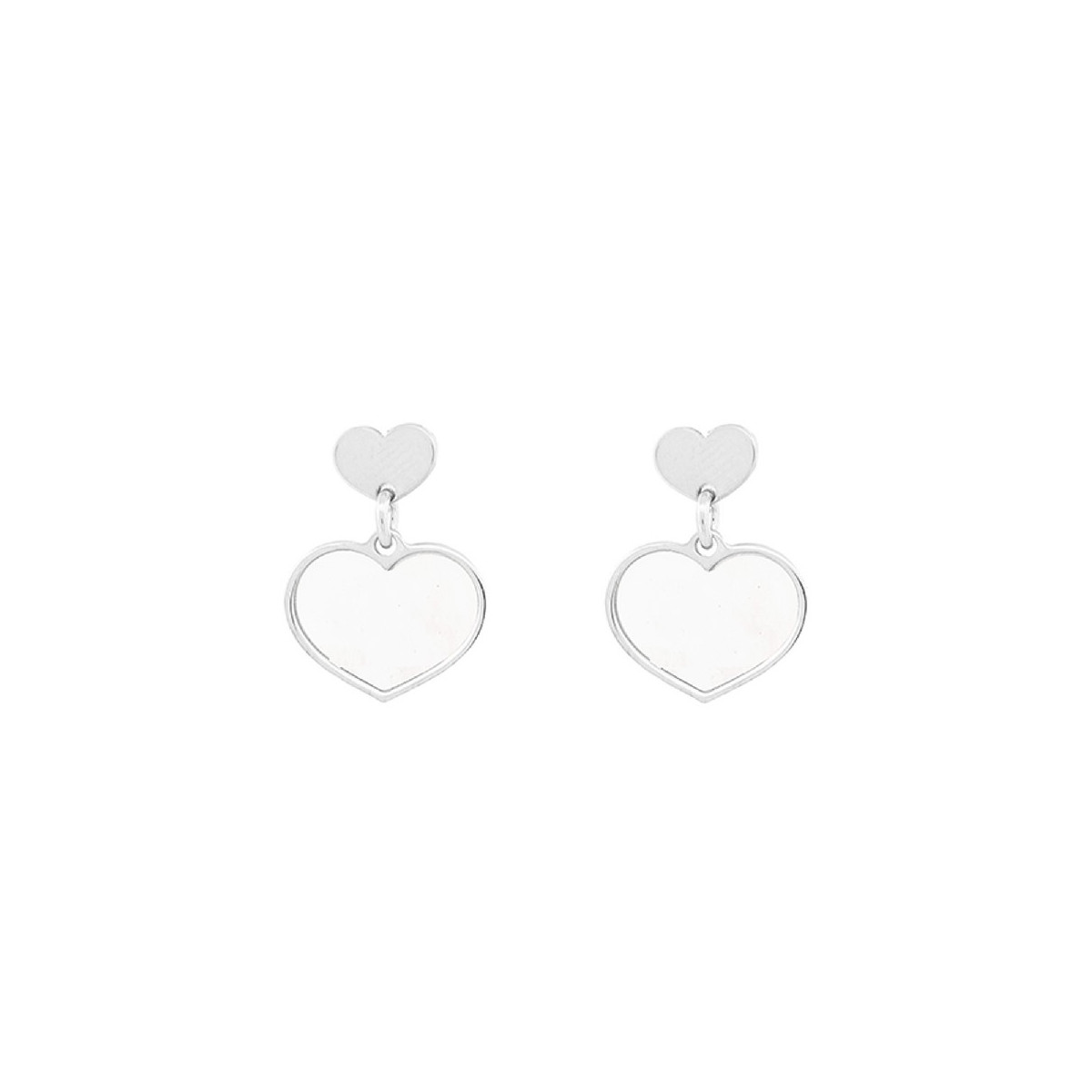 PEND. DOBLE CORAZON LISO Y NACAR - PE6418R