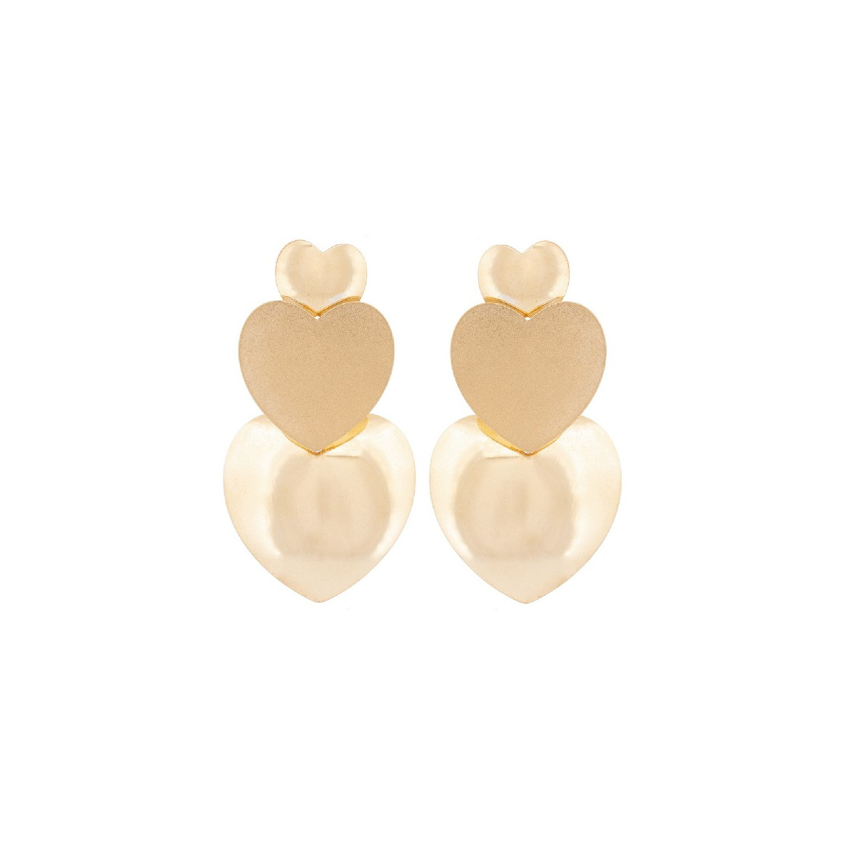 PEND. LARGO 3 CORAZONES MATE BRILLO - PE6455CH