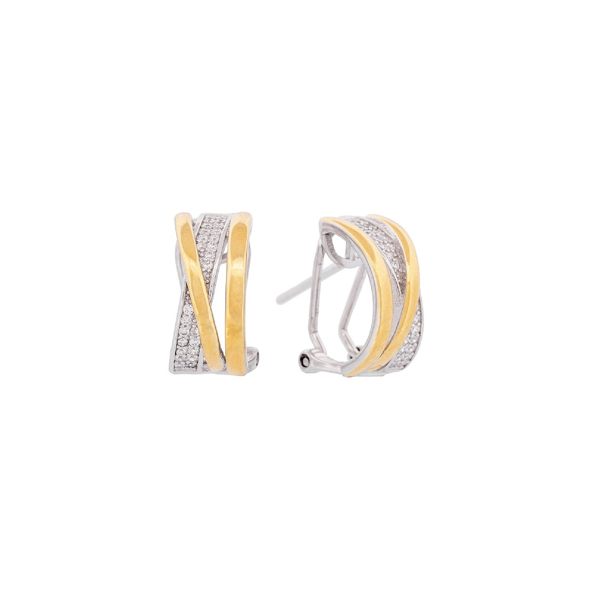 PEND. OMEGA BICOLOR LISO + CZ  - PE6460R/CH