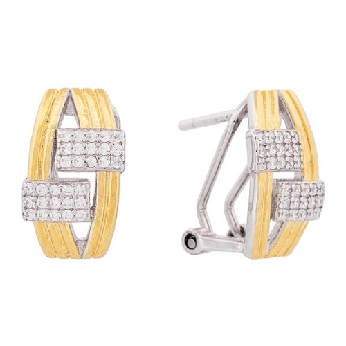 PEND. OMEGA BICOLOR LISO + CZ  - PE6461R/CH