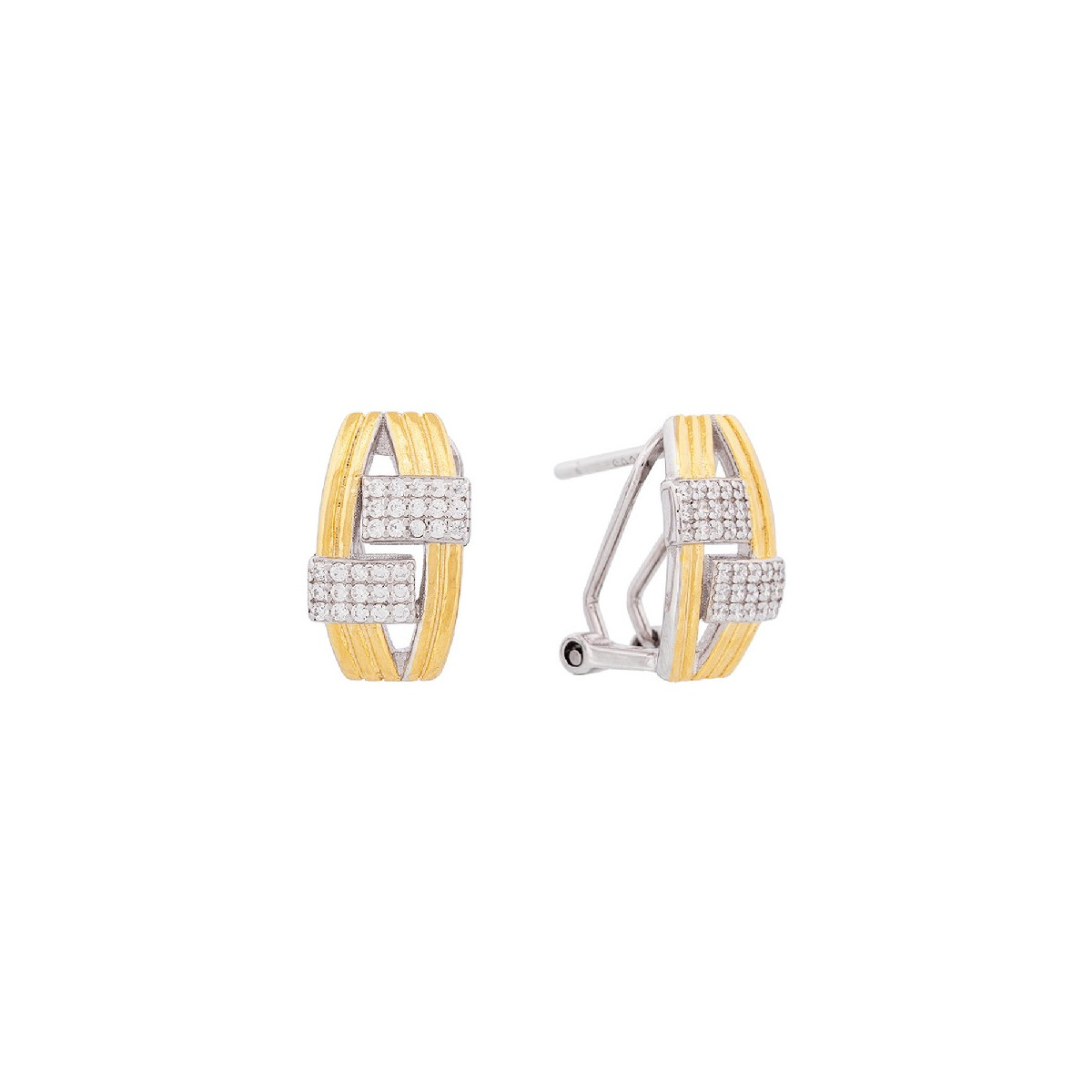 PEND. OMEGA BICOLOR LISO + CZ  - PE6461R/CH