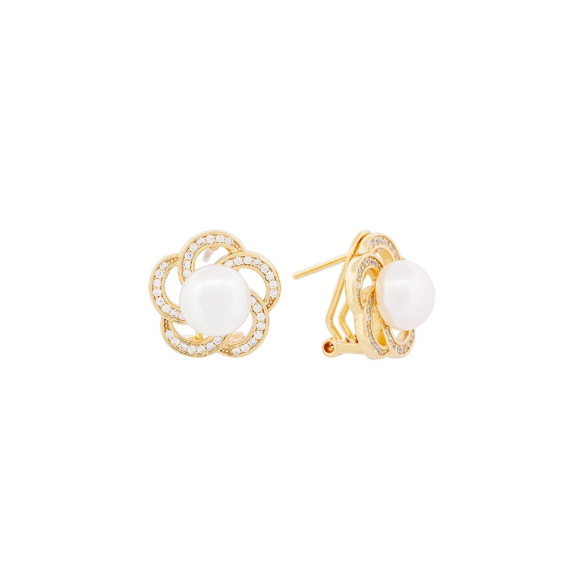 PEND. OMEGA PERLA FLOR BORDE CZ - PE6477CH