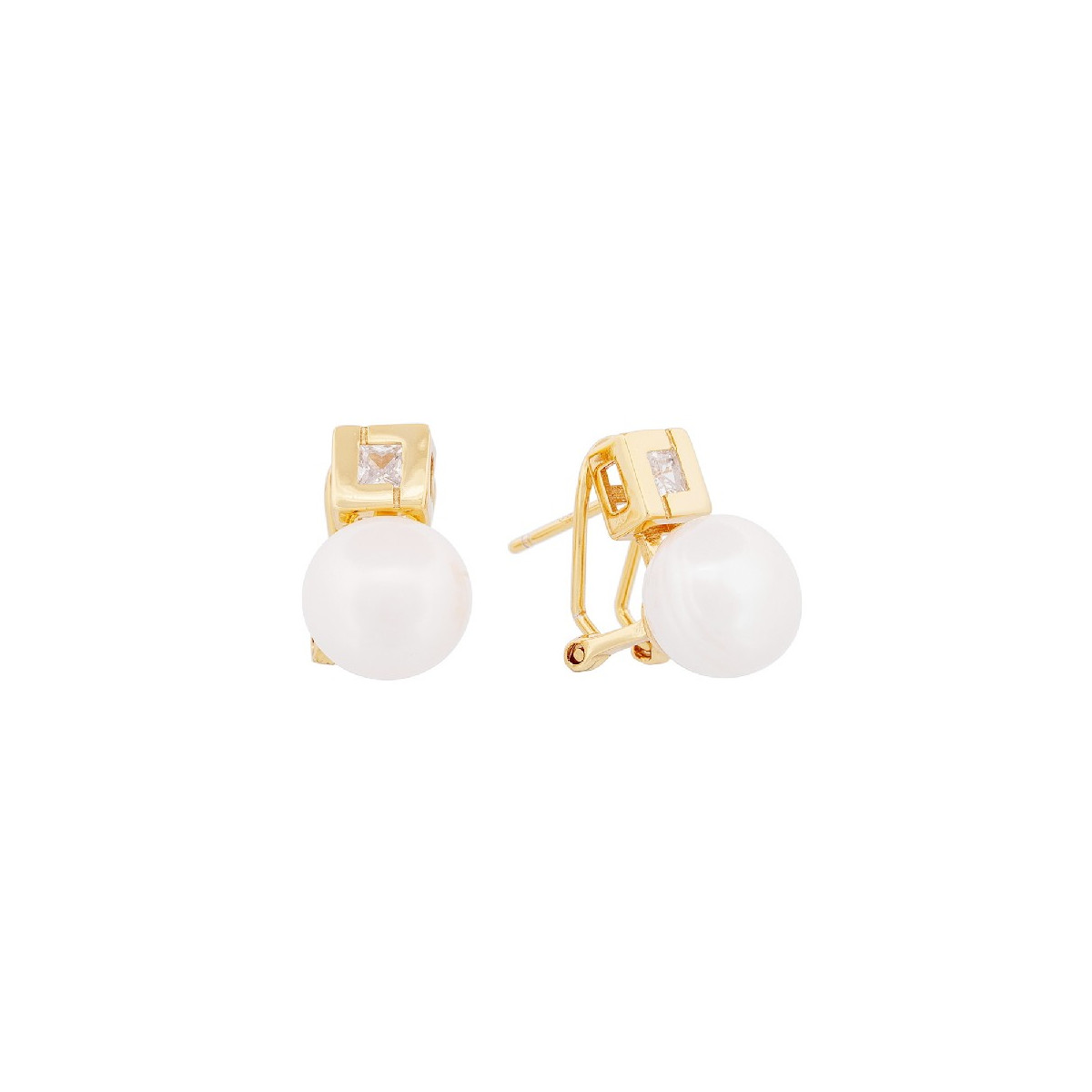 PEND. OMEGA PERLA + CUADRADO CON CZ - PE6478CH