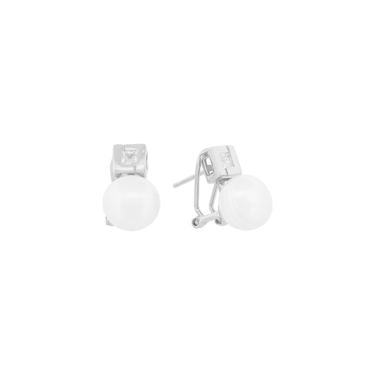 PEND. OMEGA PERLA + CUADRADO CON CZ - PE6478R