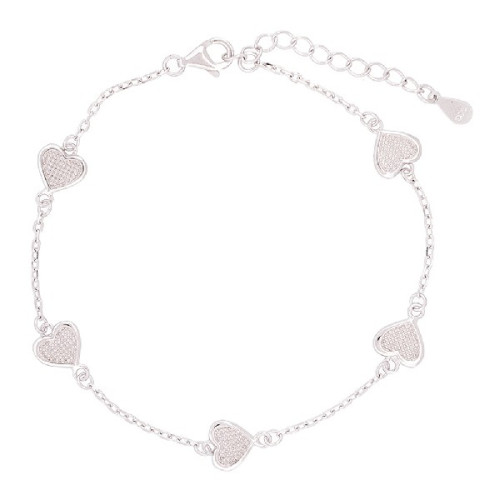 PULSERA 5 CORAZONES EN LINEA - PU4230