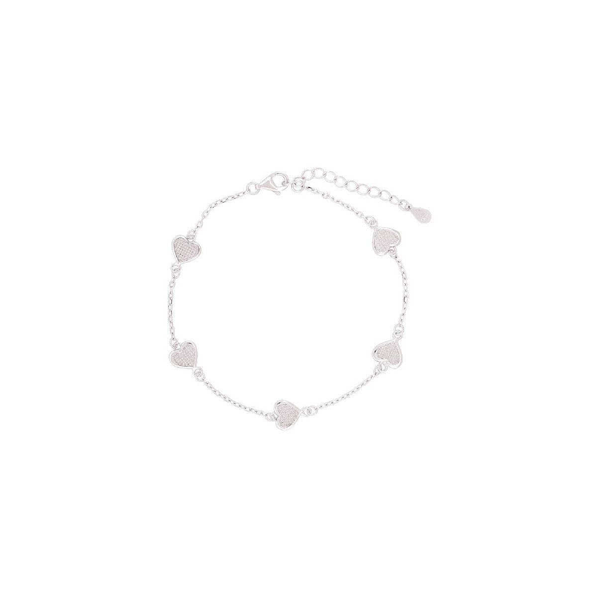 PULSERA 5 CORAZONES EN LINEA - PU4230